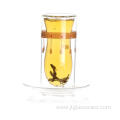 High borosilicate double wall glass cup